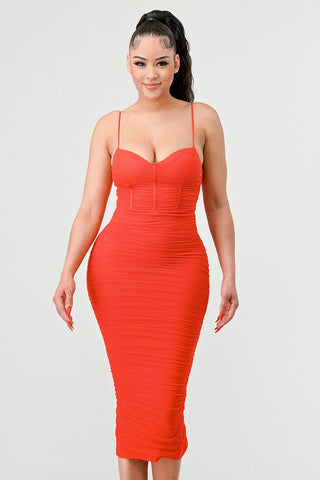 Shay long corset dress, Red – Fashionistar boutique