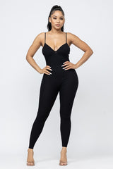 Joy Ribbed Jumpsuit (Black)