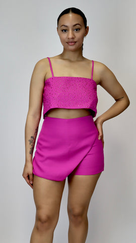 Ella asymmetric skort (Magenta)