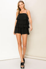 Alba rufle romper (black) - Fashionistar boutique
