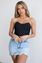Alia Bandage Corset top (Black) - Fashionistar boutique