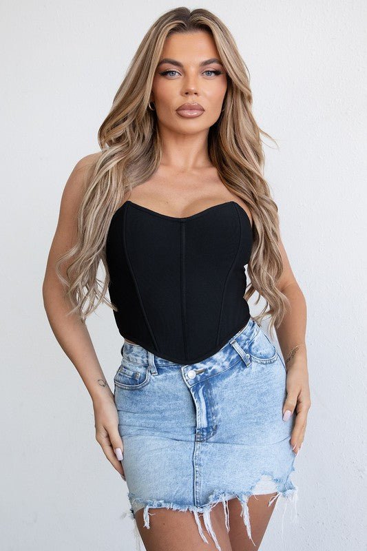 Alia Bandage Corset top (Black) - Fashionistar boutique
