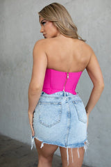 Alia Bandage Corset top (Hot Pink) - Fashionistar boutique
