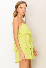 Alba rufle romper (Lime)