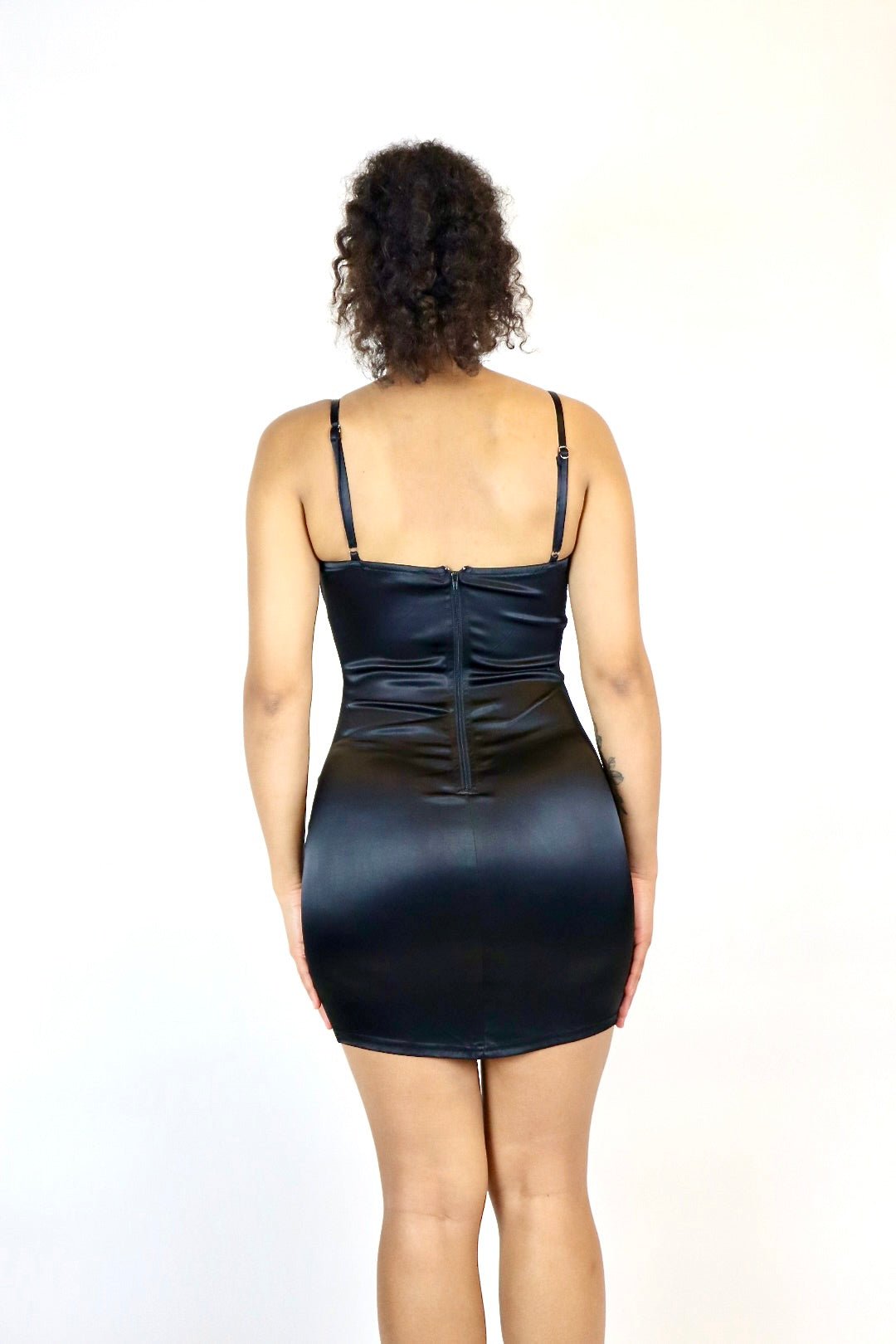 Cali Satin Dress, Black - Fashionistar boutique