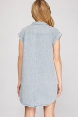 Carri Denim Dress, Blue - Fashionistar boutique