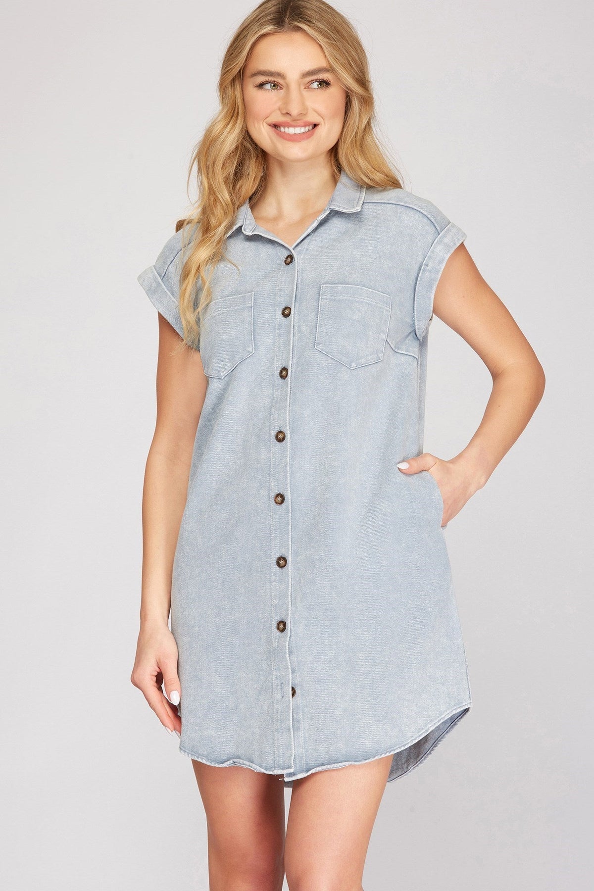 Carri Denim Dress, Blue - Fashionistar boutique