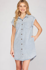 Carri Denim Dress, Blue - Fashionistar boutique