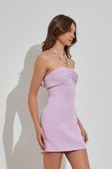 Ella Chain Cutout Mini Dress (Lavender) - Fashionistar boutique