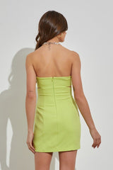 Ella Chain Cutout Mini Dress (Lime) - Fashionistar boutique