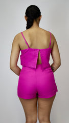 Ella Embellished Crop Top (Magenta) - Fashionistar boutique