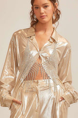 Gia metallic top, Gold - Fashionistar boutique