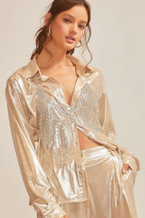 Gia metallic top, Gold - Fashionistar boutique