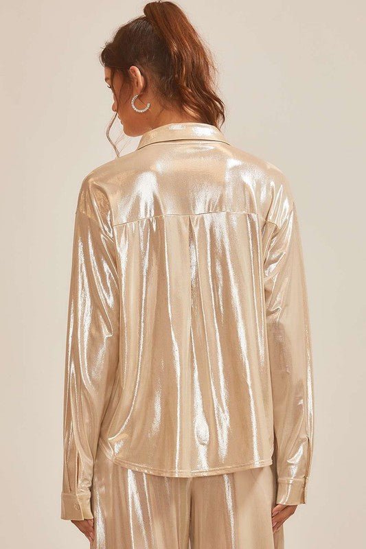 Gia metallic top, Gold - Fashionistar boutique