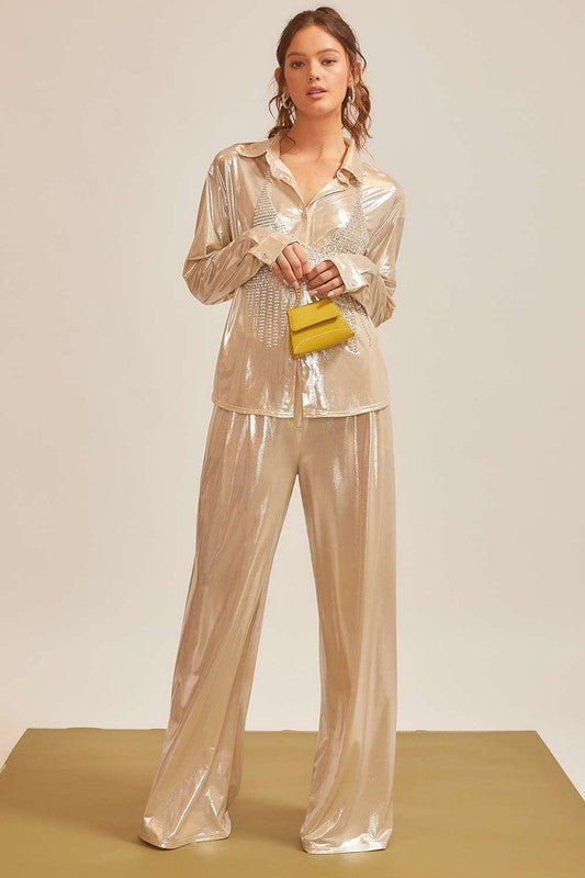 Gia metallic top, Gold - Fashionistar boutique
