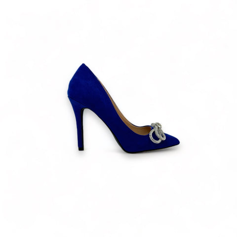 Destiny glitter bow high heels, Royal blue