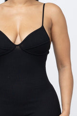 Joy Ribbed Jumpsuit (Black) - Fashionistar boutique