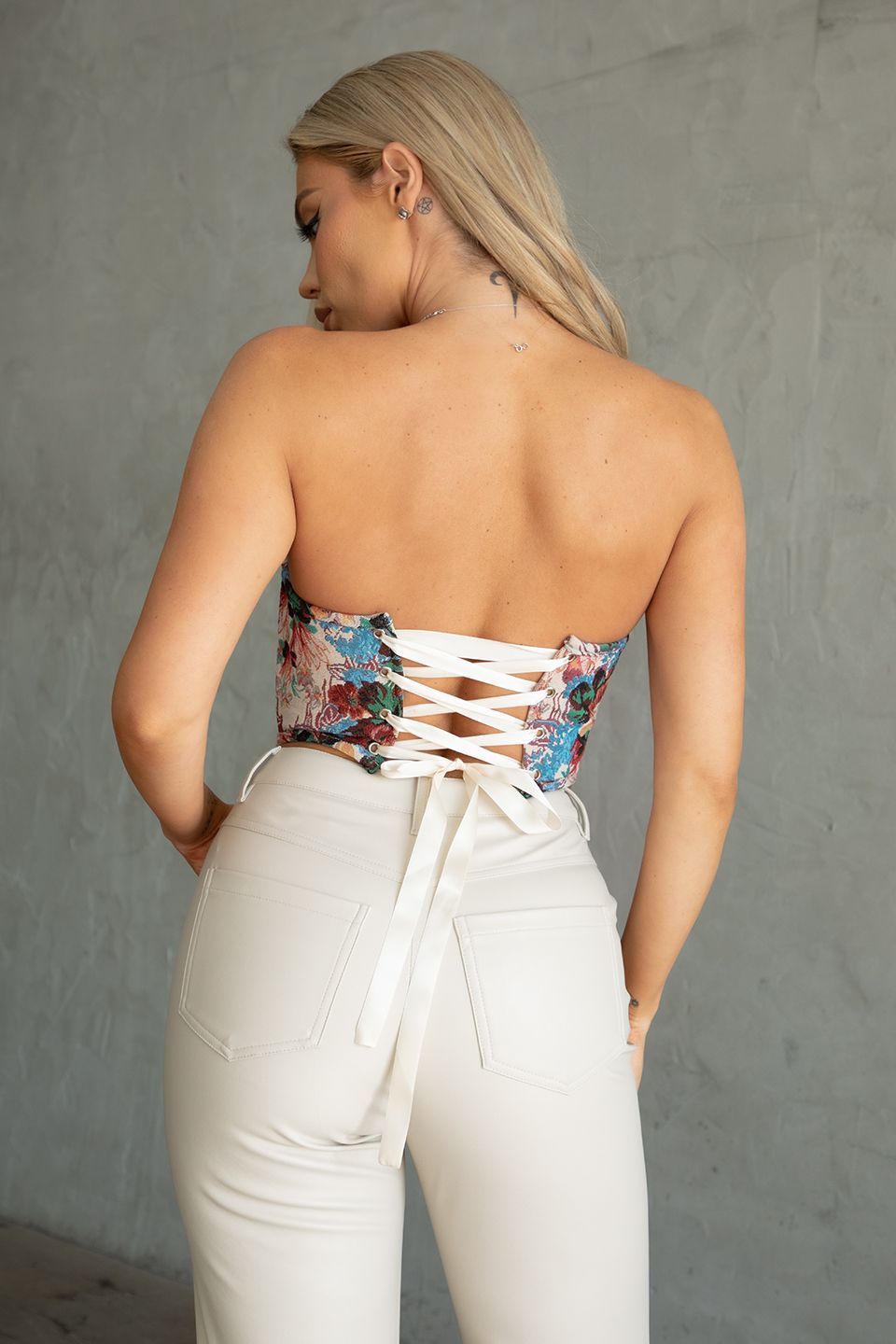 Laura floral corset, Brown - Fashionistar boutique