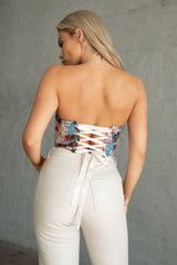 Laura floral corset, Brown - Fashionistar boutique