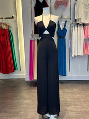 Lily Halter neck jumpsuit - Black - Fashionistar boutique