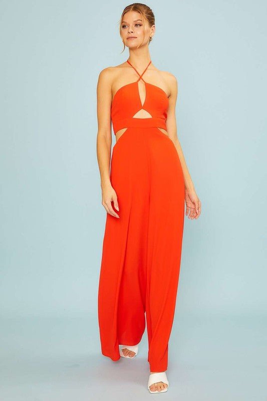 Lily Halter neck jumpsuit - Red - Fashionistar boutique