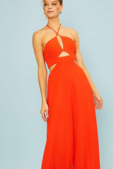 Lily Halter neck jumpsuit - Red - Fashionistar boutique