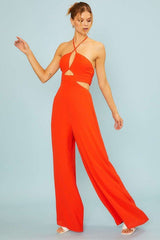 Lily Halter neck jumpsuit - Red - Fashionistar boutique
