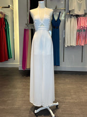 Lily Halter neck jumpsuit - White - Fashionistar boutique