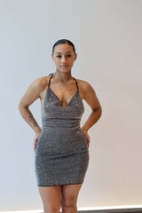Mia Rhinestone Dress, Black - Fashionistar boutique