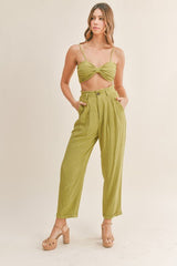 Monica 2 - pieces Linen set (Lime) - Fashionistar boutique
