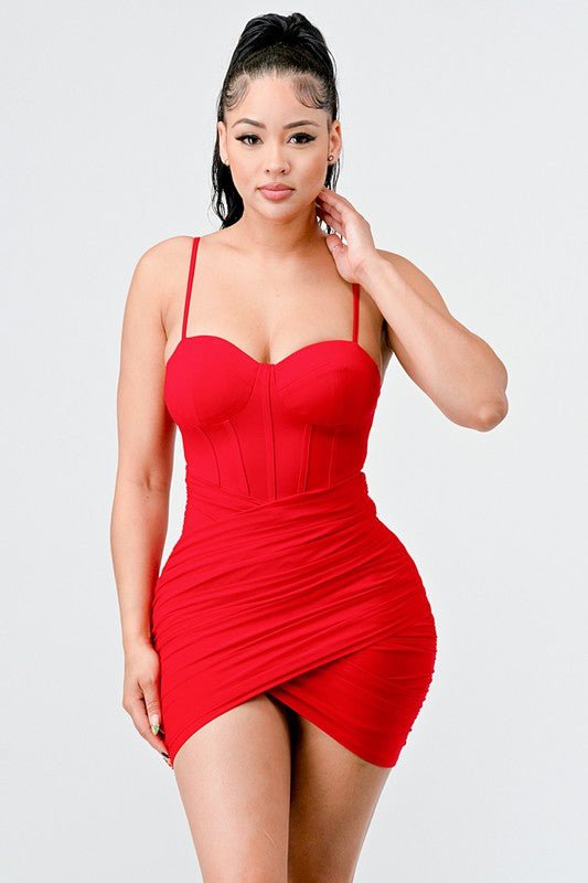 Nayla corset dress, Red - Fashionistar boutique