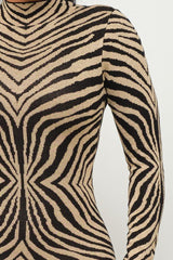 Nelia Long Sleeves Zebra Dress - Fashionistar boutique