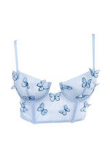Nia Butterfly corset top (Blue) - Fashionistar boutique