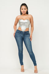 Nia corset top (Silver) - Fashionistar boutique
