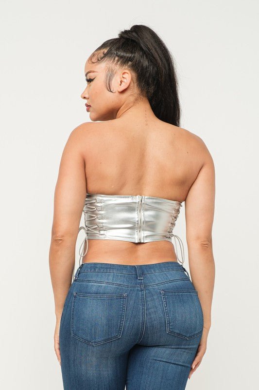 Nia corset top (Silver) - Fashionistar boutique