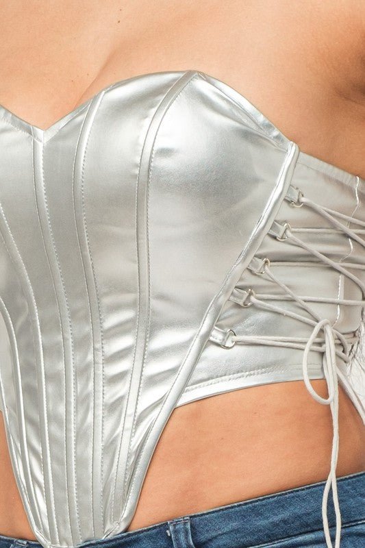 Nia corset top (Silver) - Fashionistar boutique