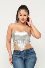 Nia corset top (Silver) - Fashionistar boutique