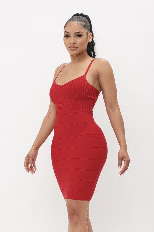 Nicki Bandage Dress (Red) - Fashionistar boutique