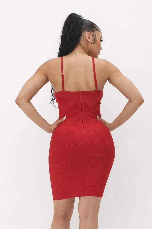 Nicki Bandage Dress (Red) - Fashionistar boutique