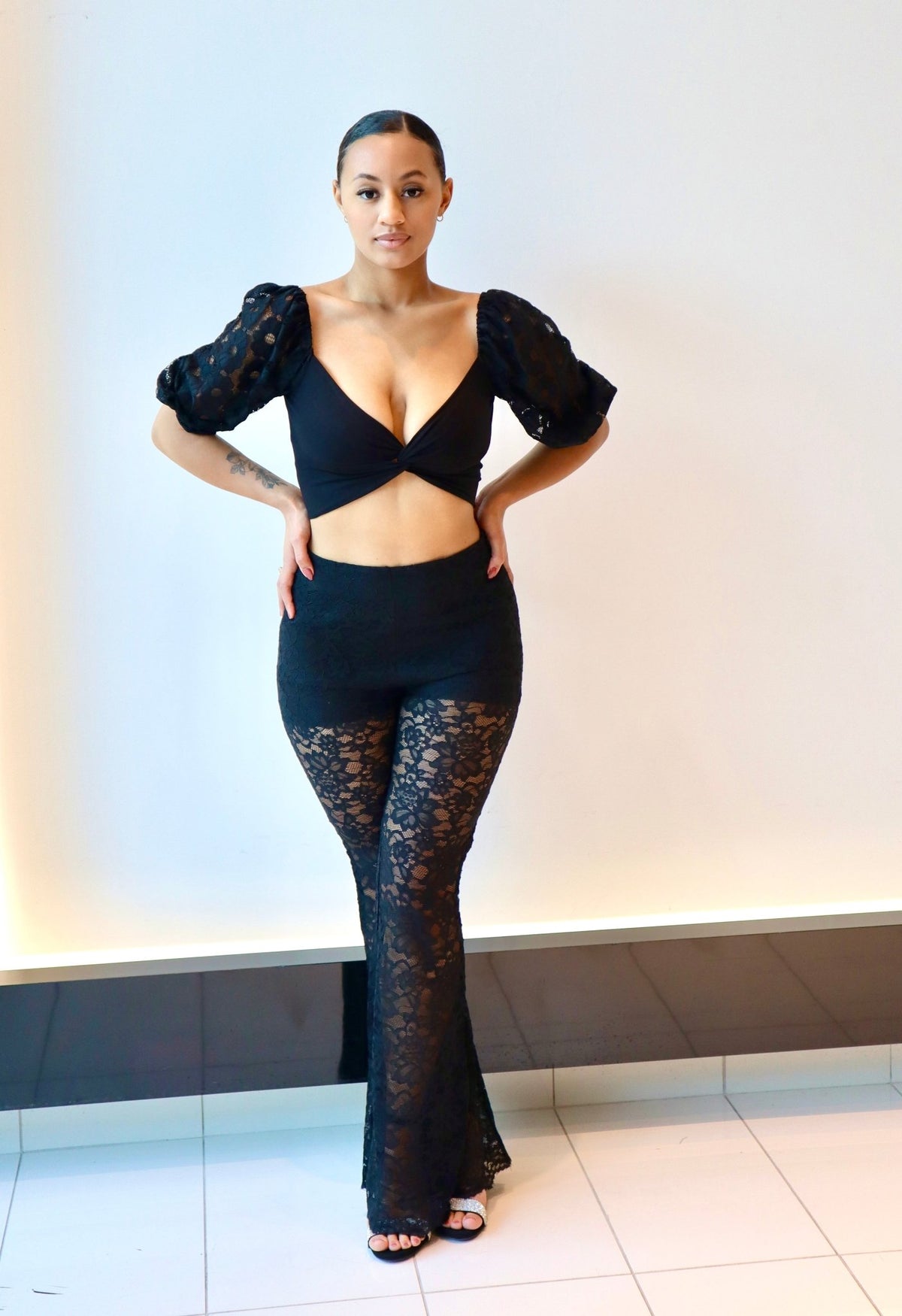 Sara Lace Flare Pants - Fashionistar boutique