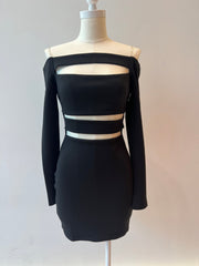 Serenity Off Shoulder dress (Black) - Fashionistar boutique