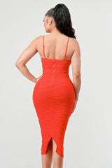Shay long corset dress, Red - Fashionistar boutique