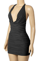 Stacy Halter Dress - Black - Fashionistar boutique