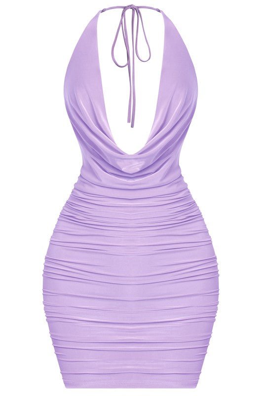 Stacy halter dress (Lavender) - Fashionistar boutique