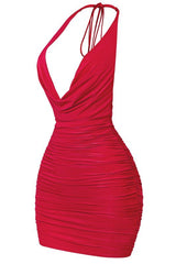 Stacy Halter Dress - Red - Fashionistar boutique