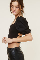 Talia top, black - Fashionistar boutique