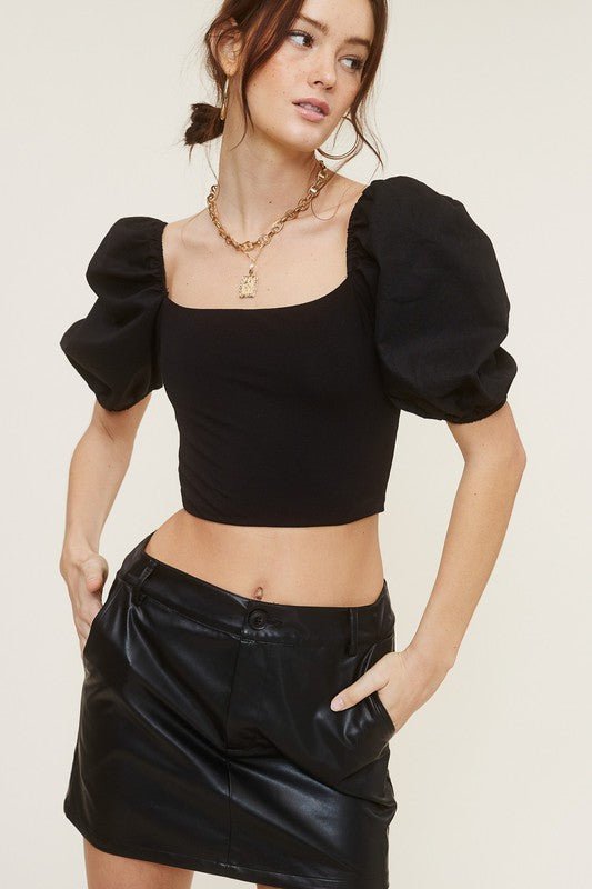 Talia top, black - Fashionistar boutique