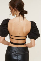 Talia top, black - Fashionistar boutique