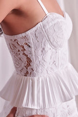 Victoria Tiered Lace Dress (White) - Fashionistar boutique