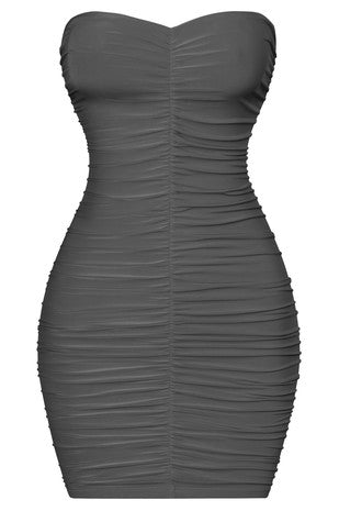 Robe tube plissée Kimberly, noir